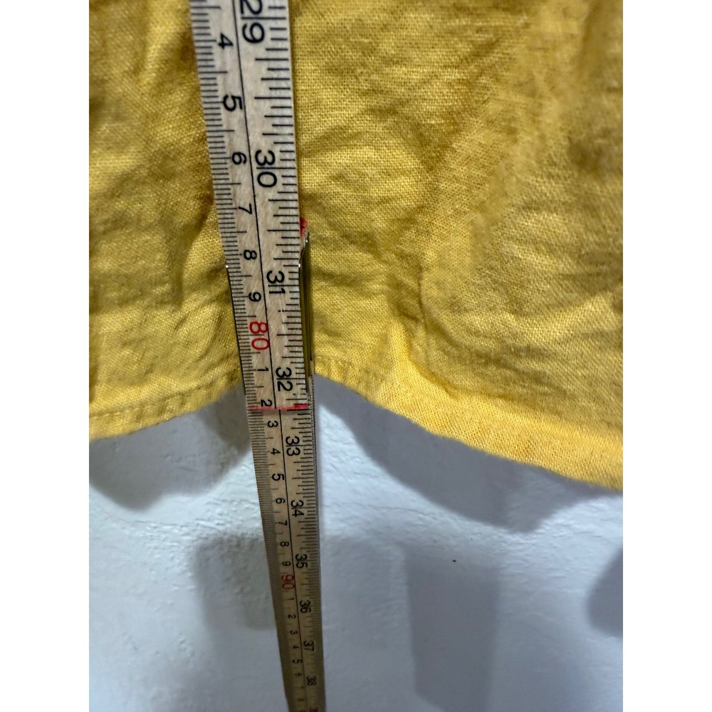 Old Navy Womens Mustard Yellow Linen Blend Tie Strap Smocked Mini Dress Size M - Picture 7 of 10